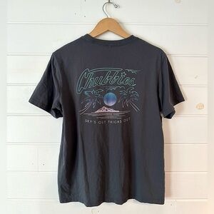 Chubbies Sky’s Out Thighs Out Cotton Blend Relaxed Beachy Tropical T-Shirt Sz L